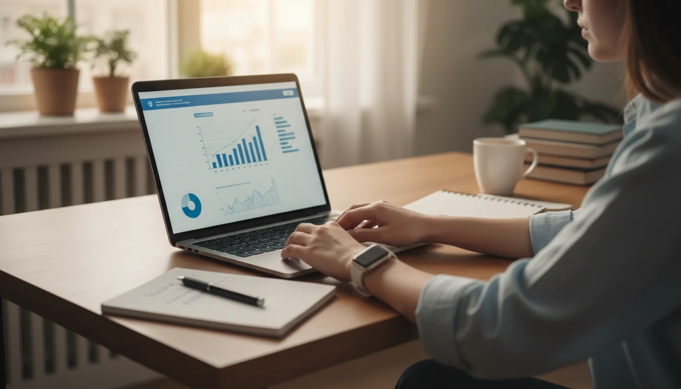 Expert analyzing cricket betting platform features on laptop screen