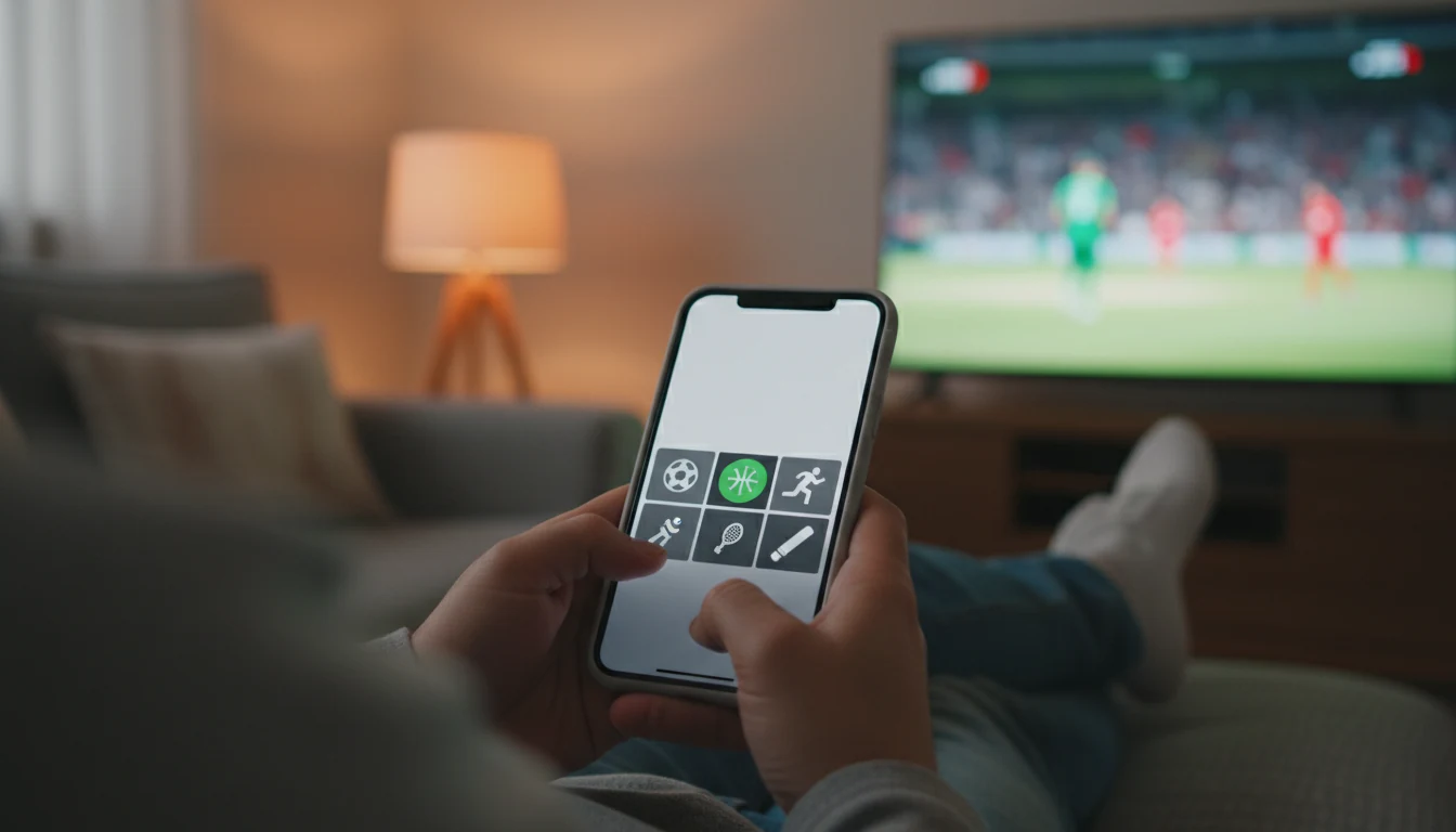 Person using smartphone to place cricket bets on mobile betting app