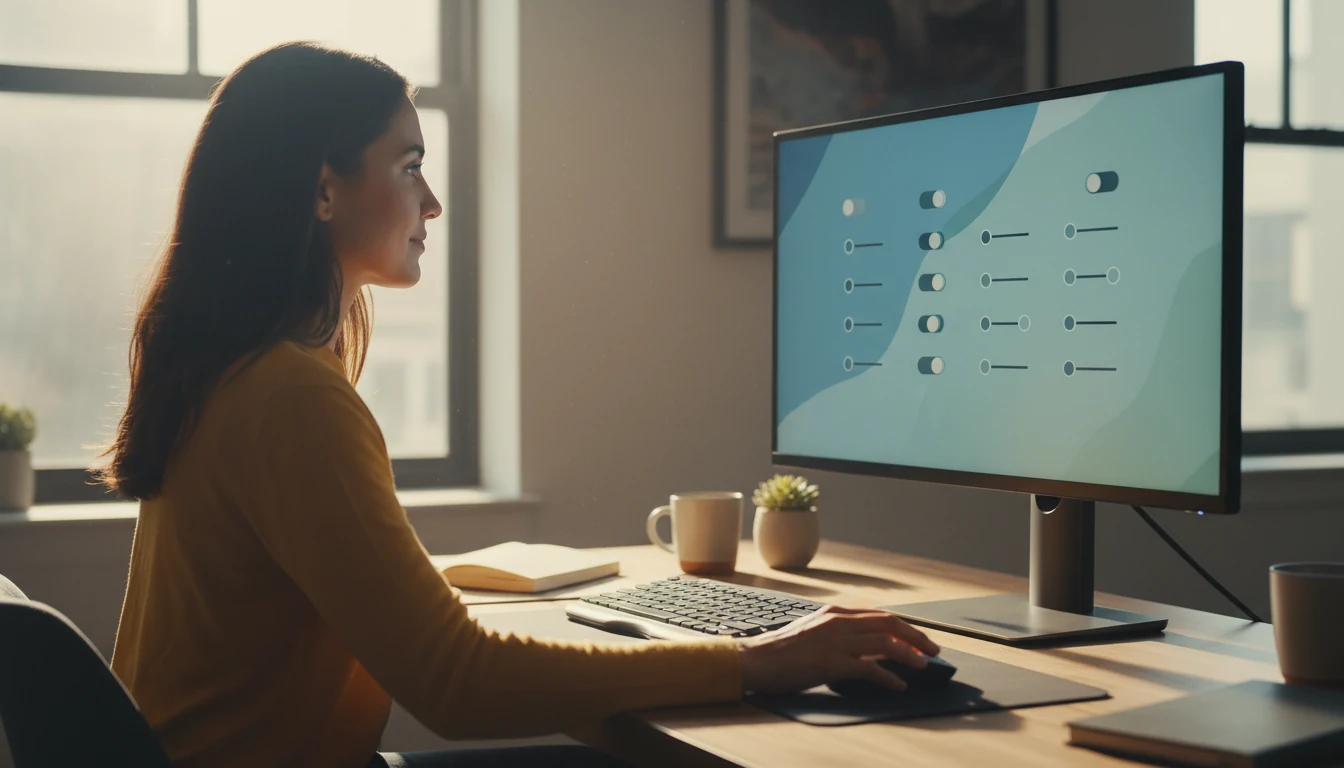 Person setting betting limits on computer showing responsible gambling tools