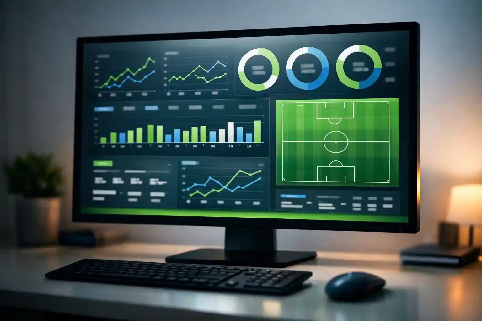 Screen displaying live sports statistics with performance charts